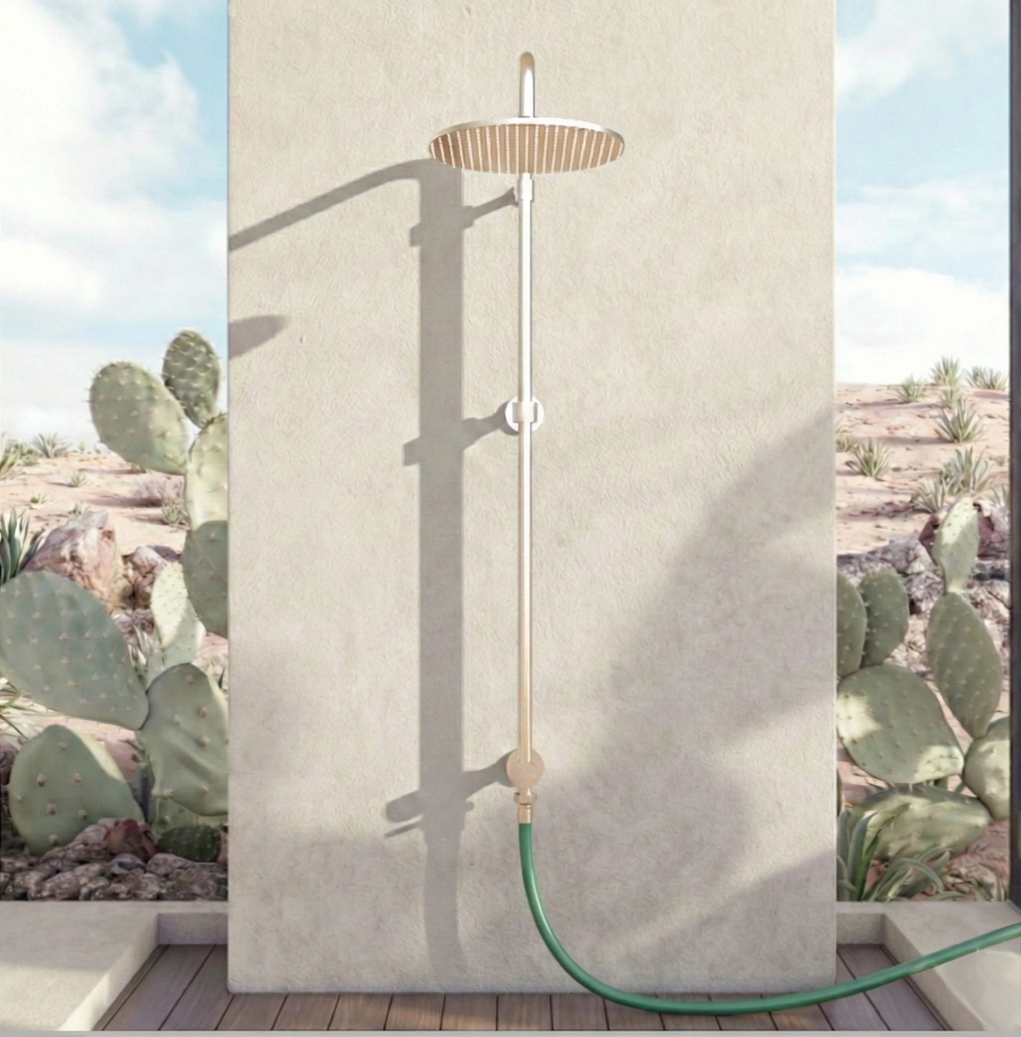 Outdoor Rainfall Shower With Garden Hose Connection